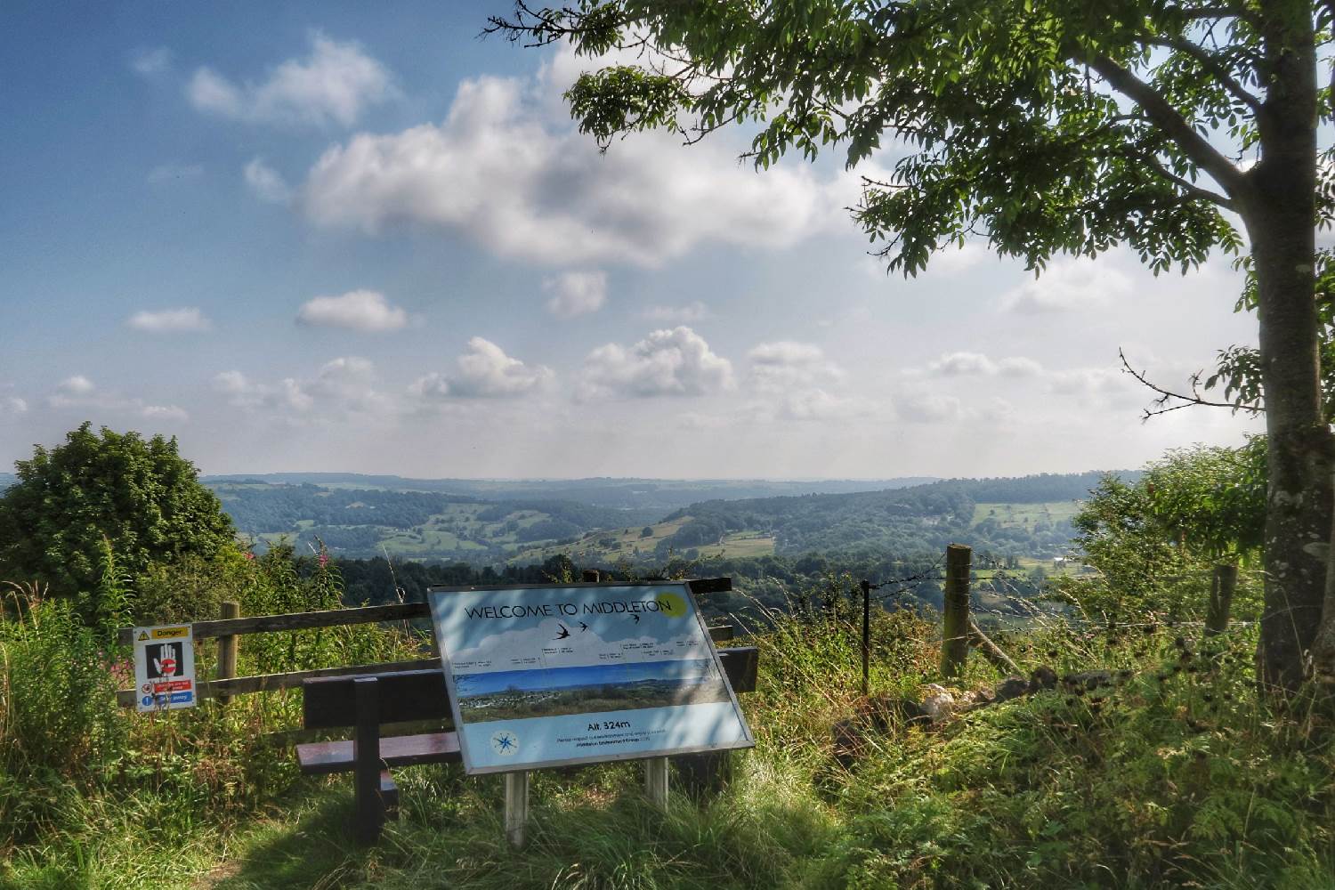 Middleton by Wirksworth has great views of Derbyshire and the Peak District