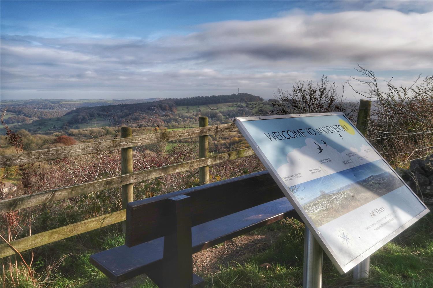 Middleton by Wirksworth has great views of Derbyshire and the Peak District